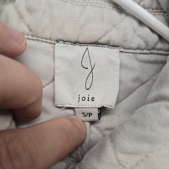 Joie Jacket Womens S Oversized Tan Quilted Snap Closure Shacket Barn Chore - Picture 3 of 13